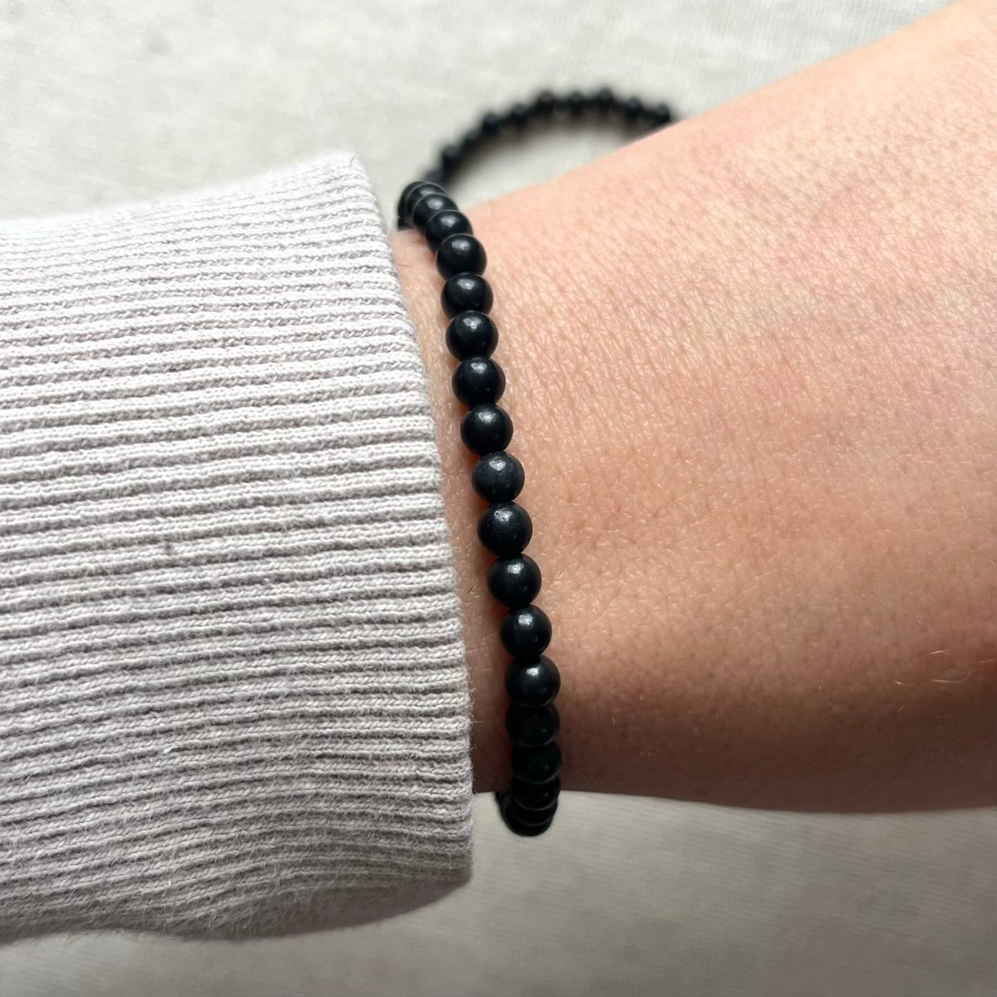 Shungite 4mm Beaded Bracelet - Detoxification