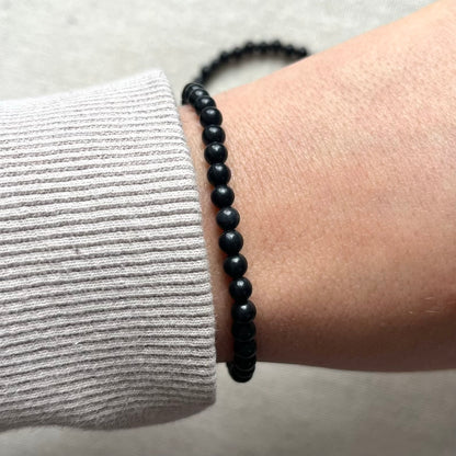 Shungite 4mm Beaded Bracelet - Detoxification