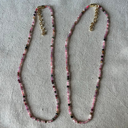 Rainbow Tourmaline 3mm Beaded Necklace - Alignment