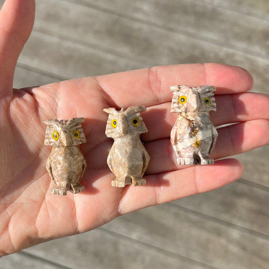 Marmoline Small Owl Crystal - Grounding, Harmonising, Gentle