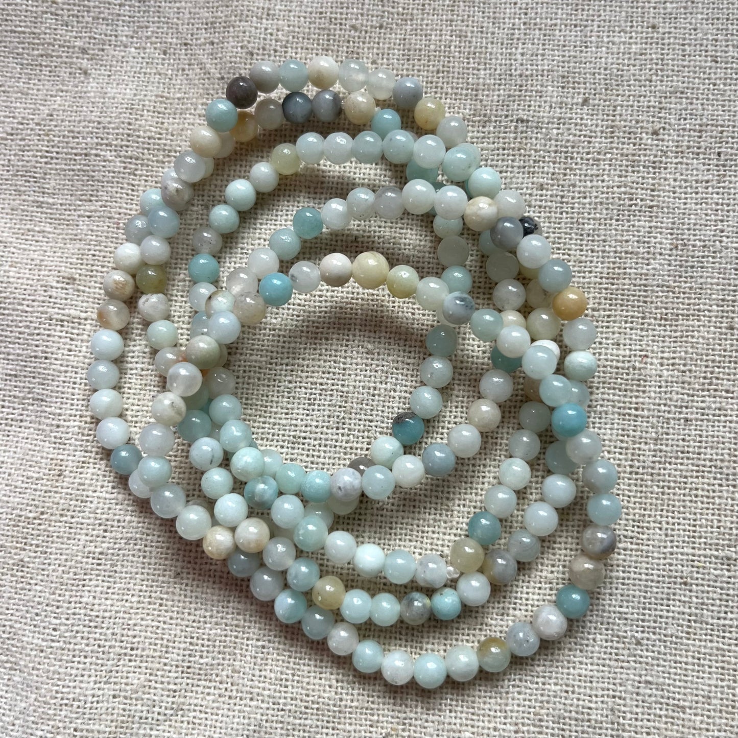 Amazonite 4mm Beaded Bracelet - Peace