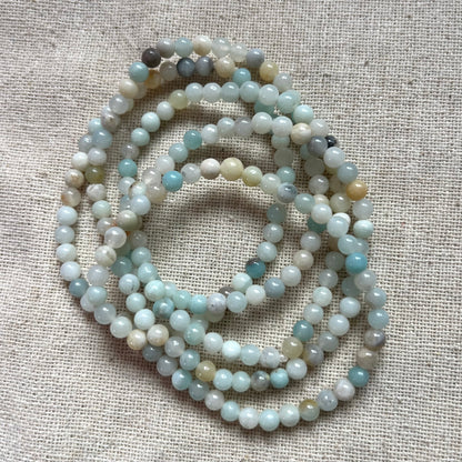 Amazonite 4mm Beaded Bracelet - Peace