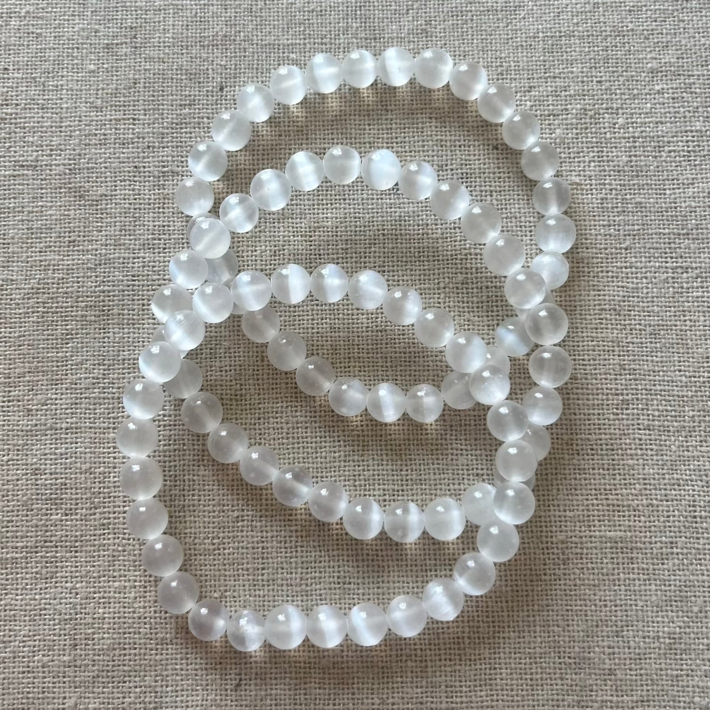 Selenite 6mm Beaded Bracelet - Purify