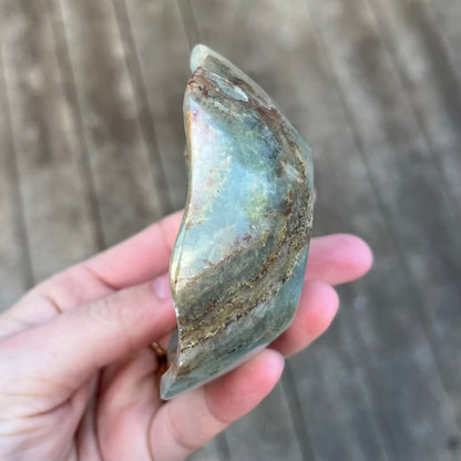Blue Onyx Small Curve Crystal Bowl - Calm, Peace, Grounding
