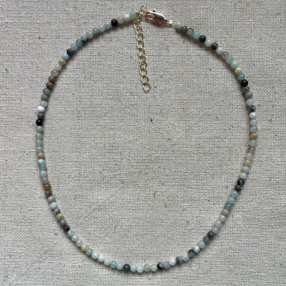 Amazonite 3mm Beaded Necklace - Peace