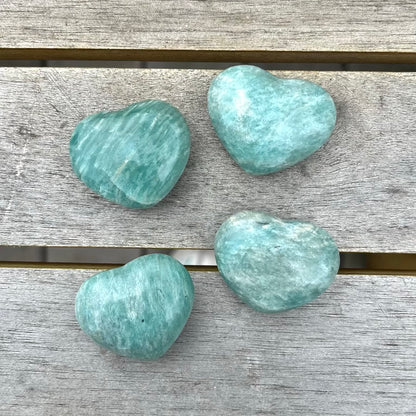 Amazonite Heart Small Crystal - Calming, Balance, Empoweringm