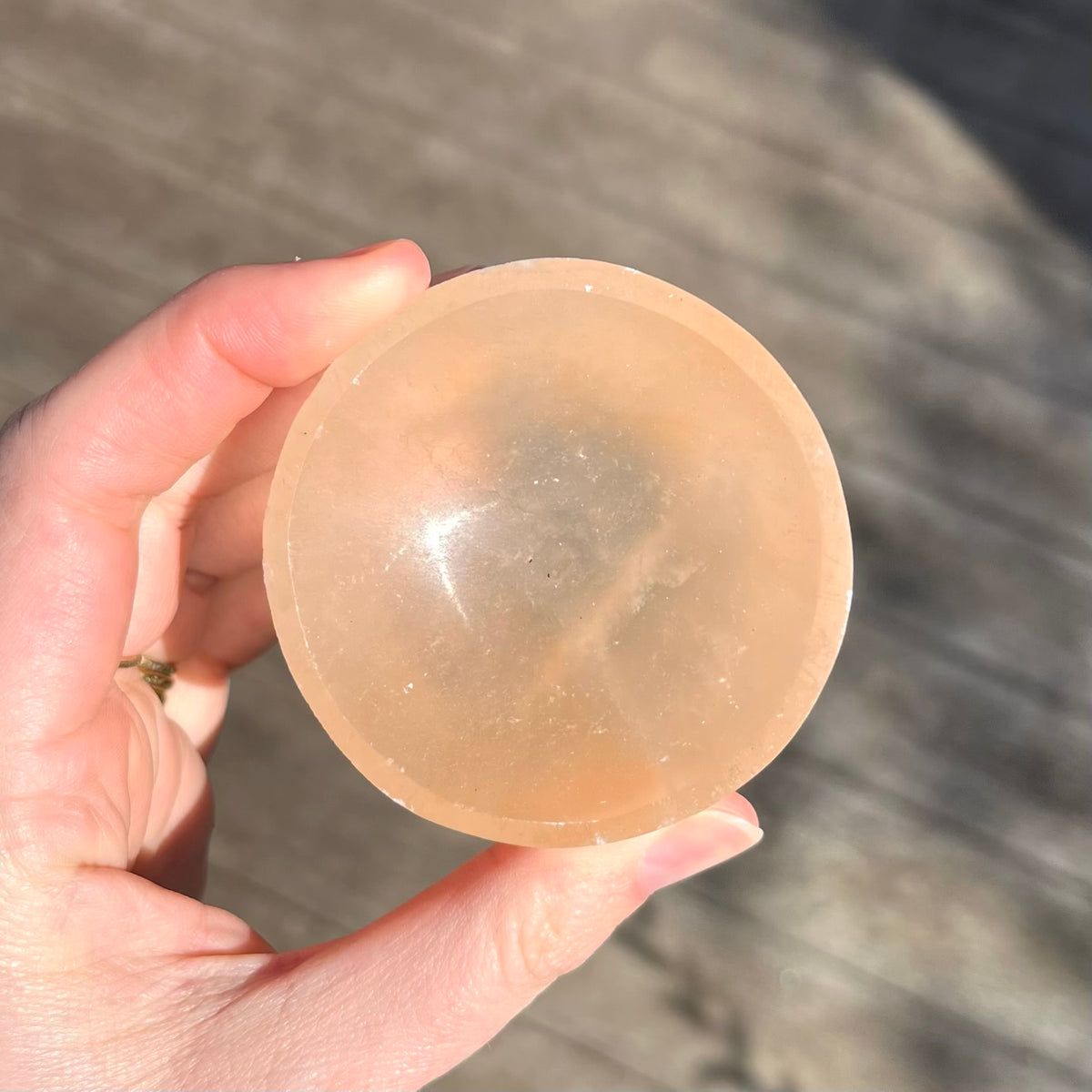 Peach Selenite Mini Bowl - High Vibe, Spiritual Connection
