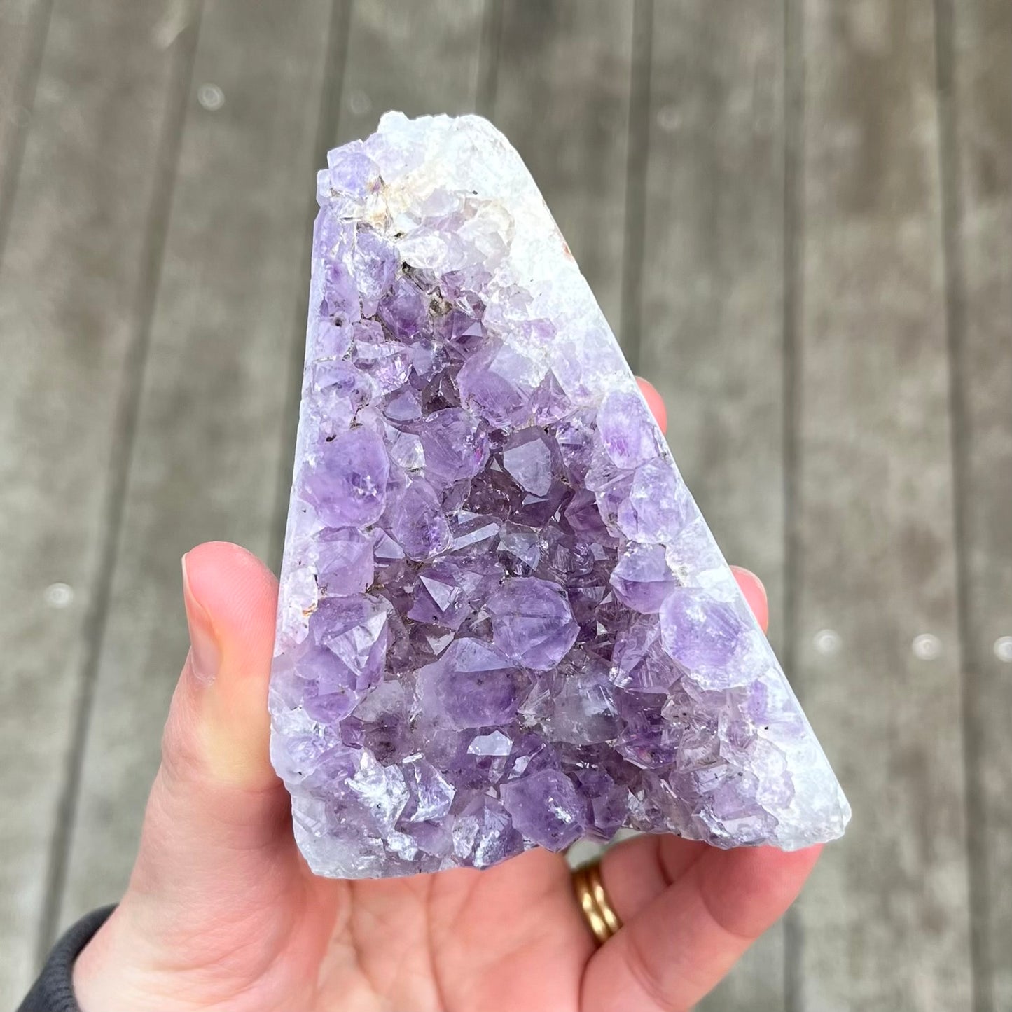 Amethyst Medium Base-Cut Crystal -  Calm, Protection & Balance
