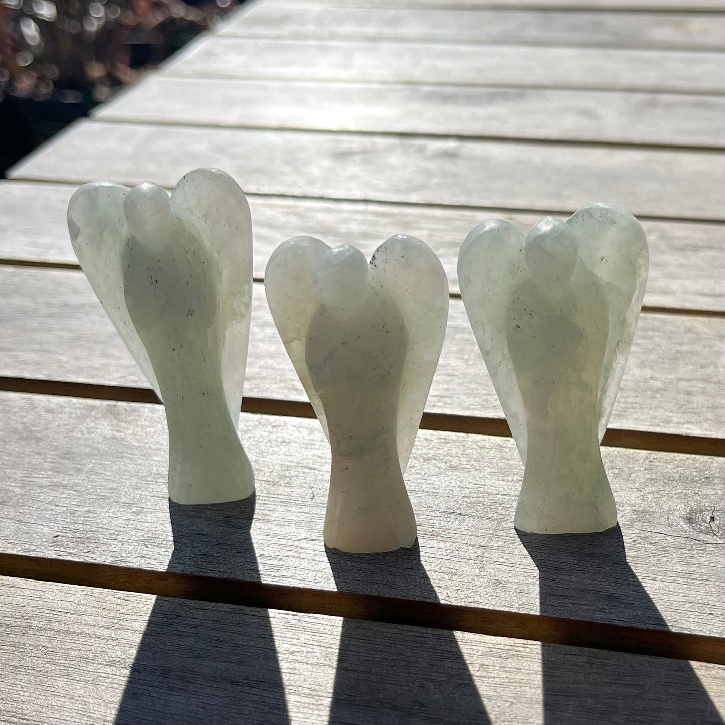 Green Aventurine Small Angel Crystal - Lucky, Positivity, Uplifting