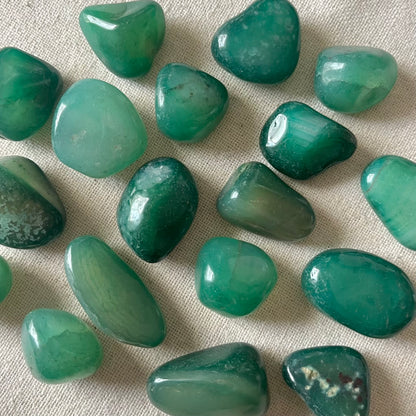 Green Agate Tumble Stone - Balance, Growth, Renewal