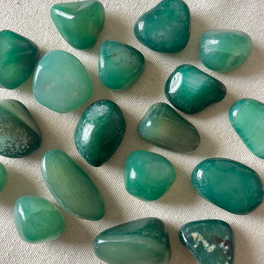 Green Agate Tumble Stone - Balance, Growth, Renewal