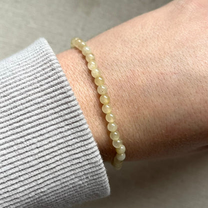Gold Rutilated Quartz 4mm Beaded Bracelet - Illuminating