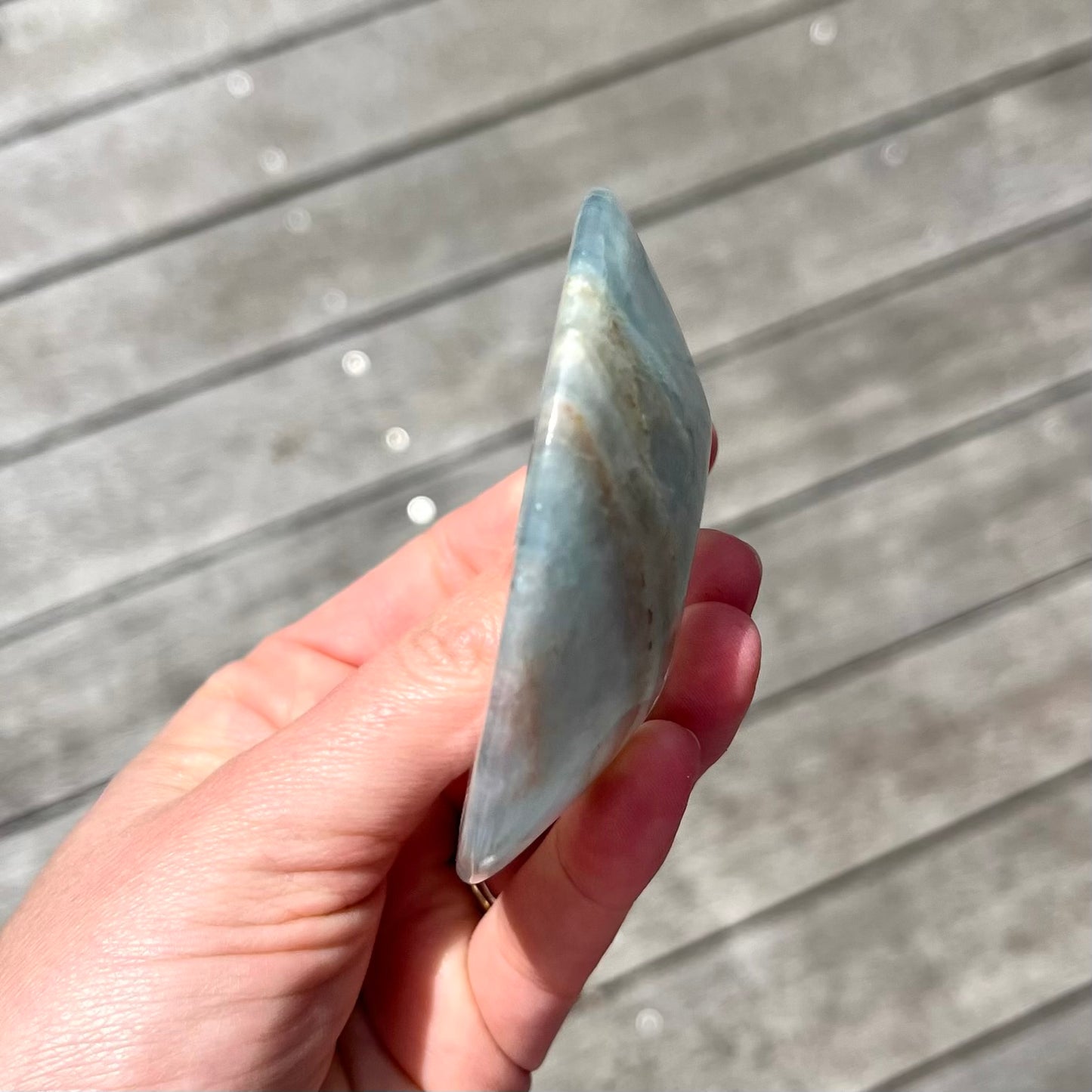 Blue Onyx Small Crystal Bowl - Calm, Peace, Grounding