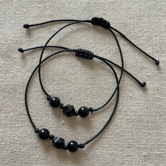Grounding Cord Bracelet - Obsidian