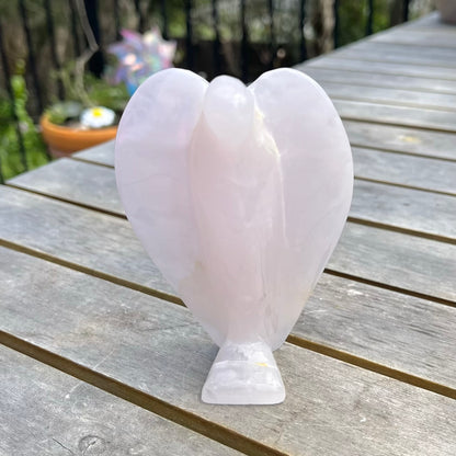 Pink Mangano Calcite Medium Angel Crystal - Love, Healing, Compassion