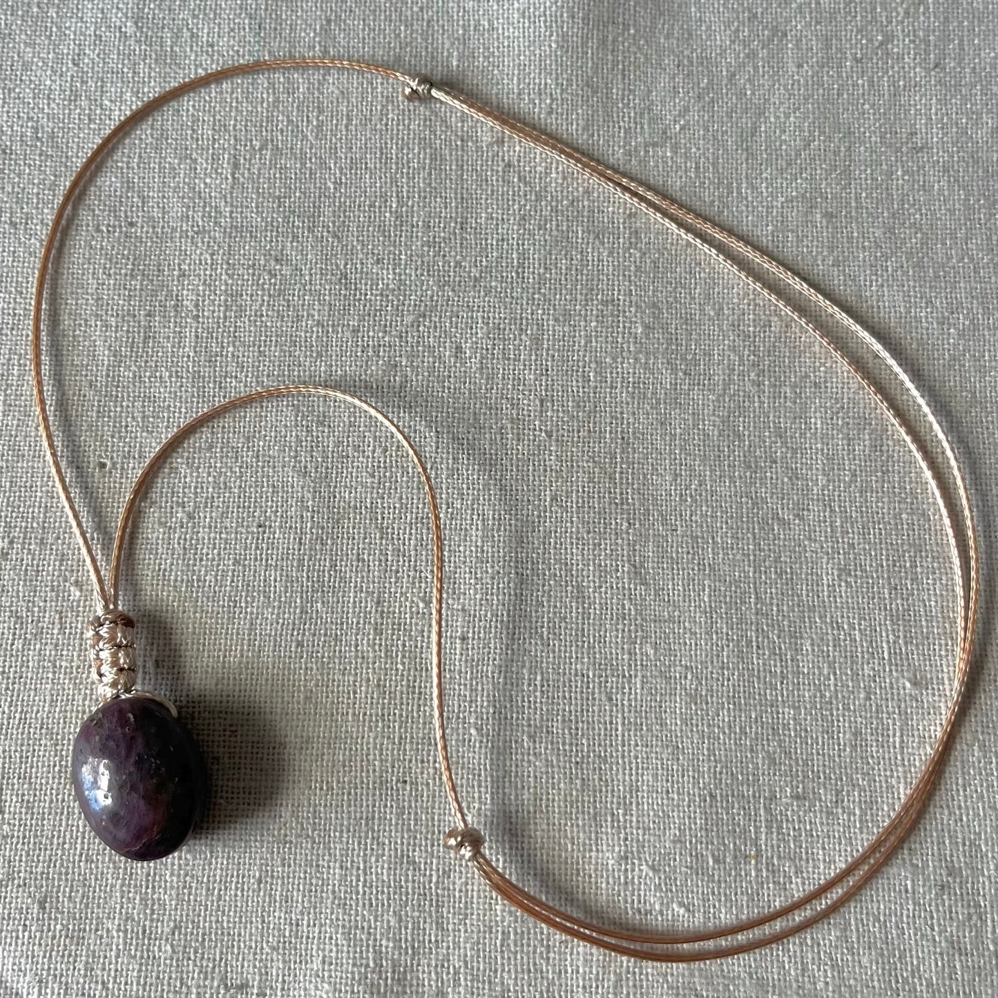 Ruby Woven Oval Pendant #1 - ONE OF A KIND