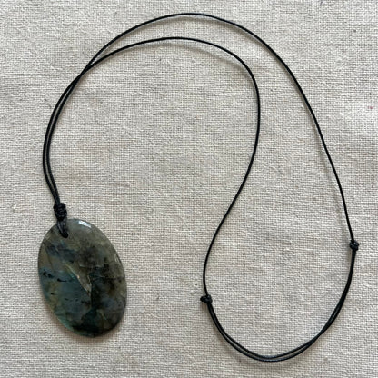 Labradorite Oval Pendant - ONE OF A KIND