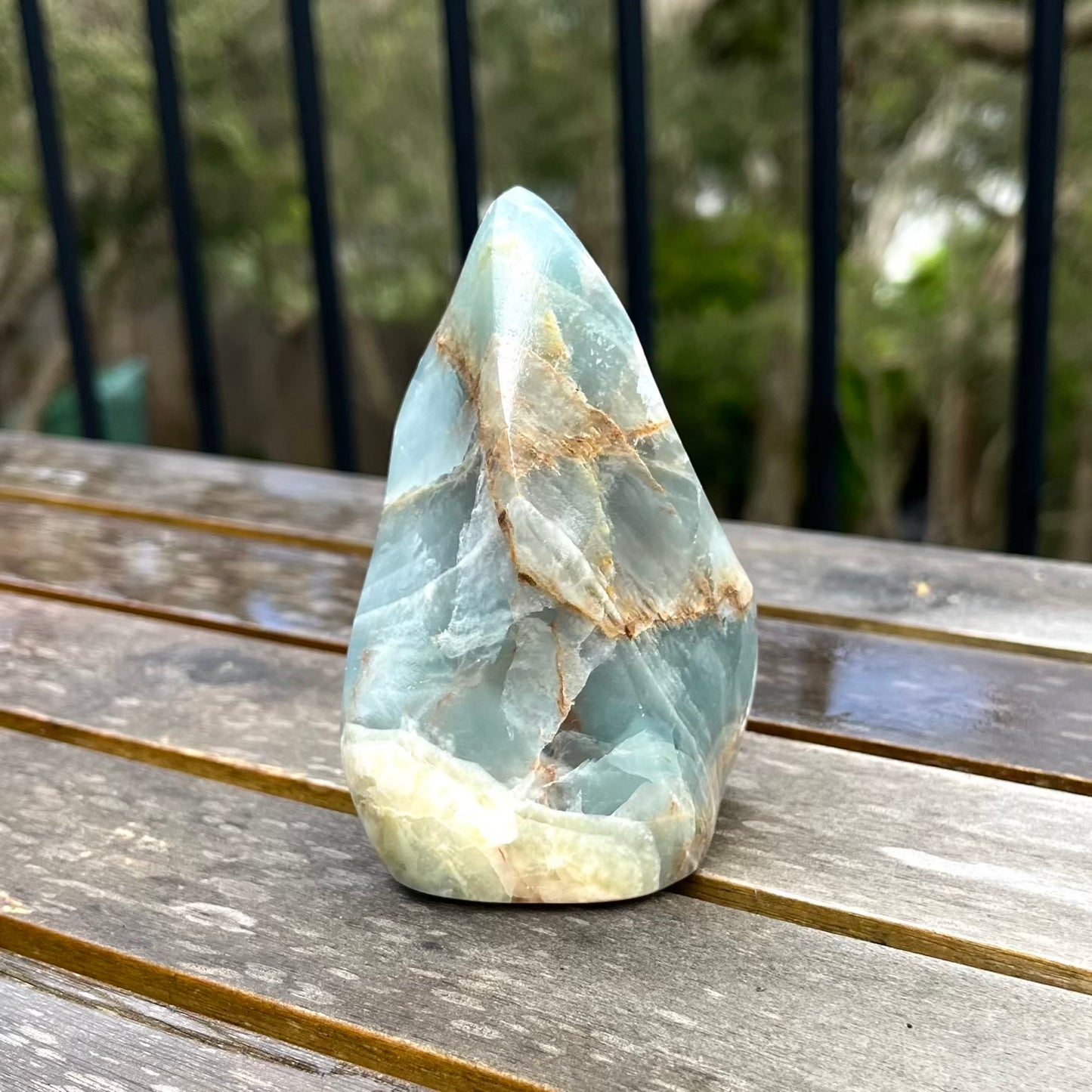 Blue Onyx Medium Flame Crystal - Calm, Peace, Grounding