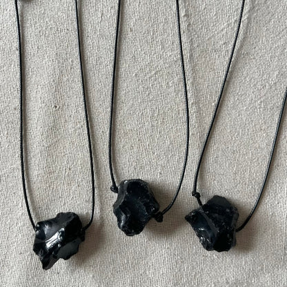Obsidian Raw Pendant - Protection