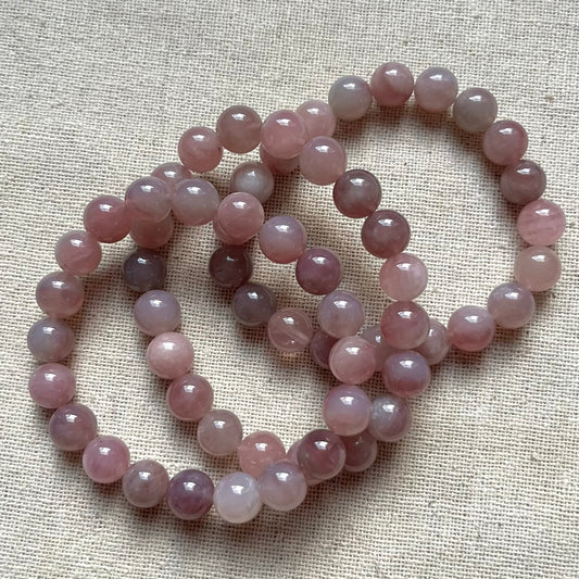 Purple Rose Quartz 10mm Beaded Bracelet - Love