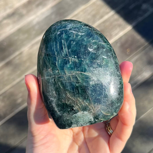 Green Apatite Medium Freeform Crystal - Growth, Renewel
