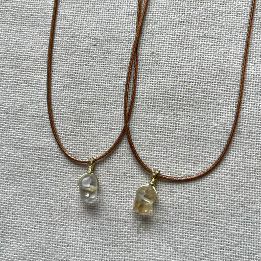 Mini Geo Pendant - Citrine