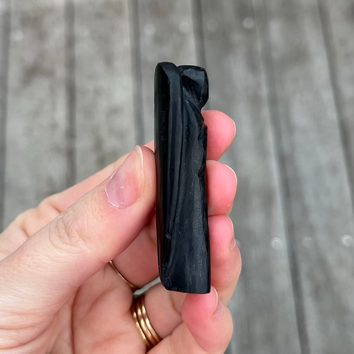 Obsidian Small Angel Crystal - Protective, Grounding, Strength