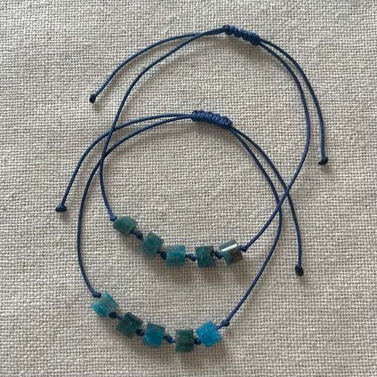 Sacred Cord Bracelet - Blue Apatite