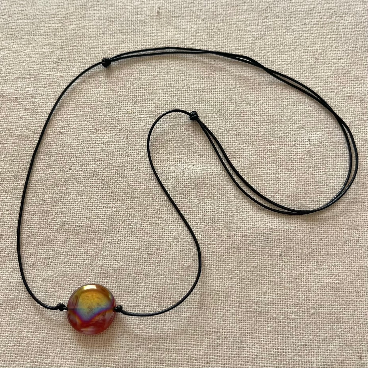Circle Pendant - Aura Carnelian