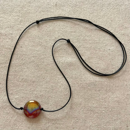 Circle Pendant - Aura Carnelian