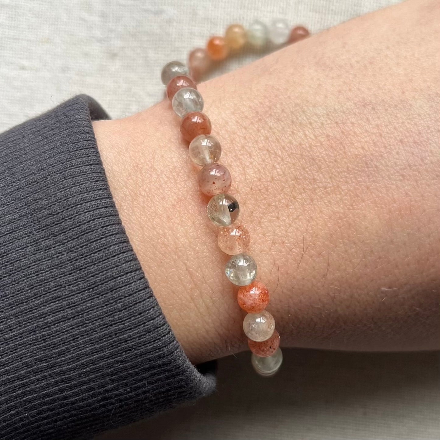 Arusha Golden Sunstone 6mm Beaded Bracelet - Uplifting