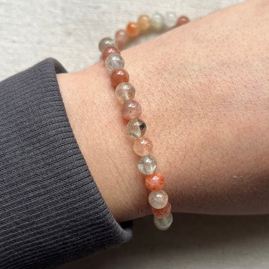 Arusha Golden Sunstone 6mm Beaded Bracelet - Uplifting
