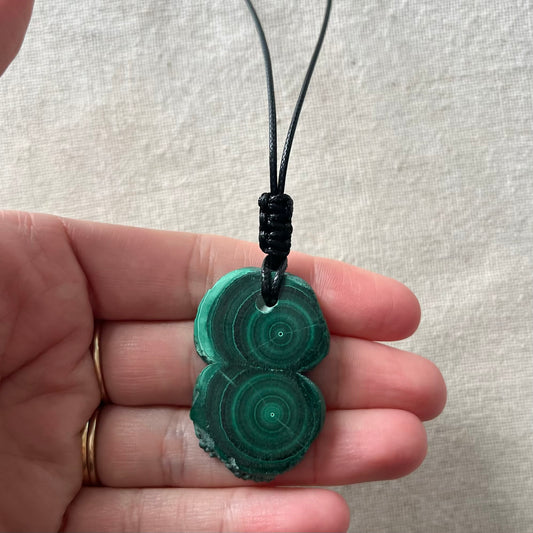 Malachite Swirl Pendant - ONE OF A KIND