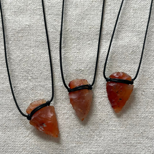 Arrow Point Pendant - Red Agate