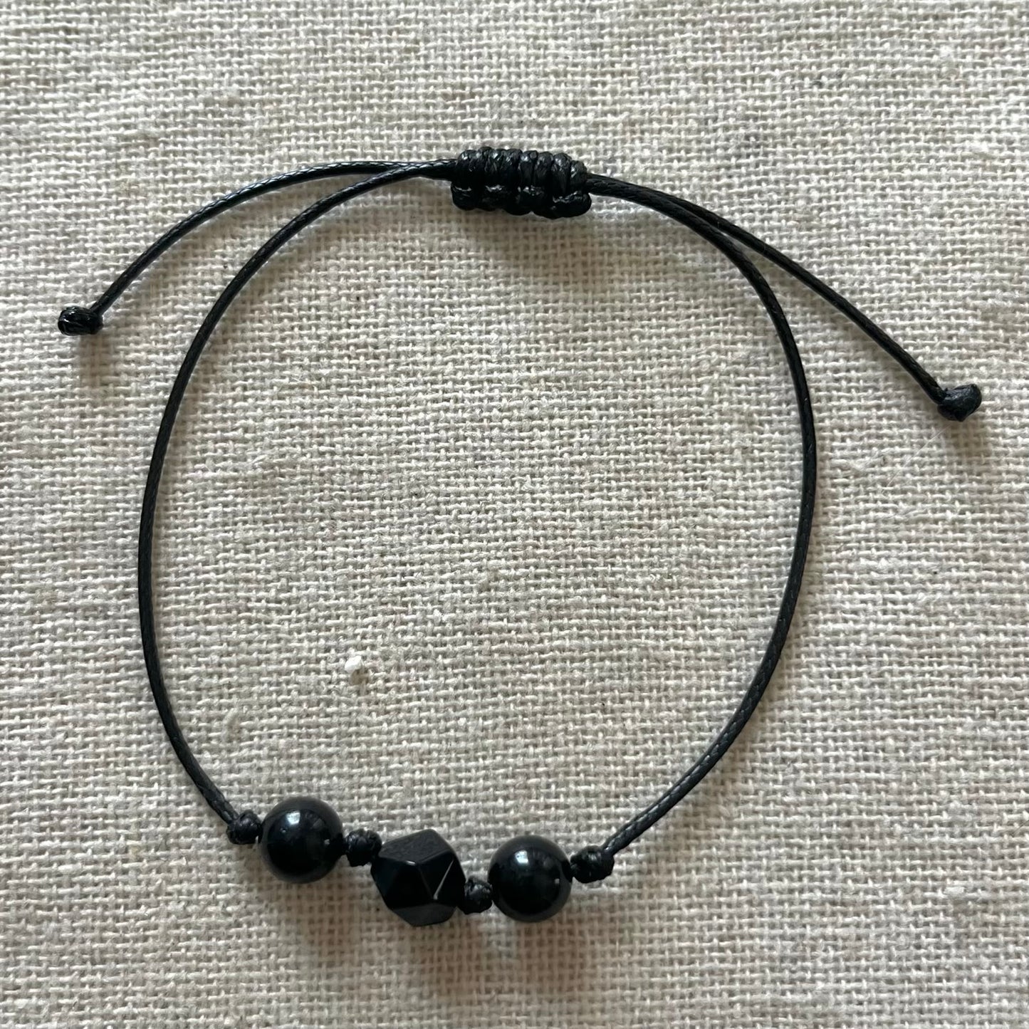 Grounding Cord Bracelet - Obsidian
