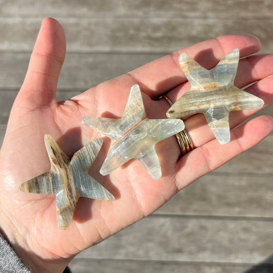 Blue Onyx Small Starfish Crystal - Calm, Peace, Grounding