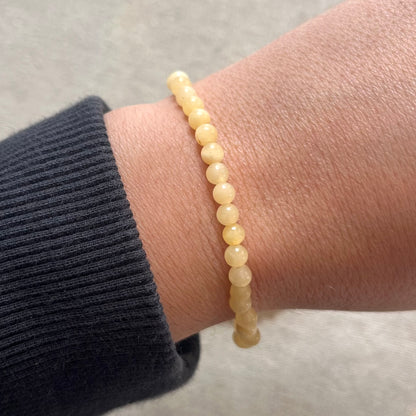 Yellow Calcite 4mm Beaded Bracelet - Optimism