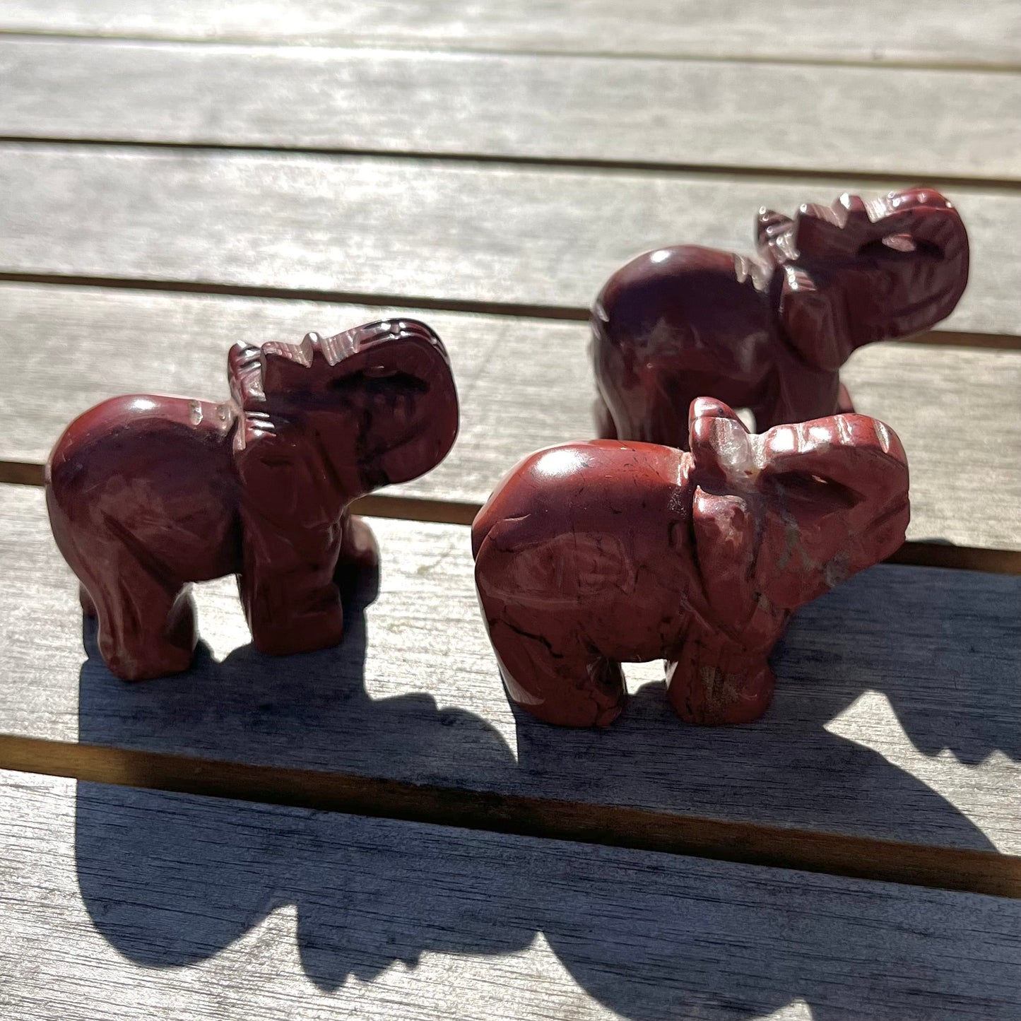 Red Jasper Small Elephant Crystal - Strength, Protection, Stability