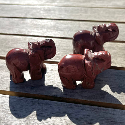 Red Jasper Small Elephant Crystal - Strength, Protection, Stability