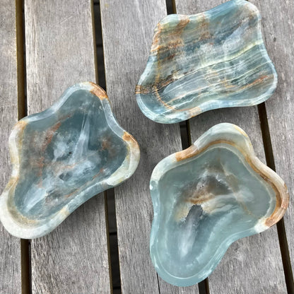 Blue Onyx Medium Crystal Bowl - Calm, Peace, Grounding