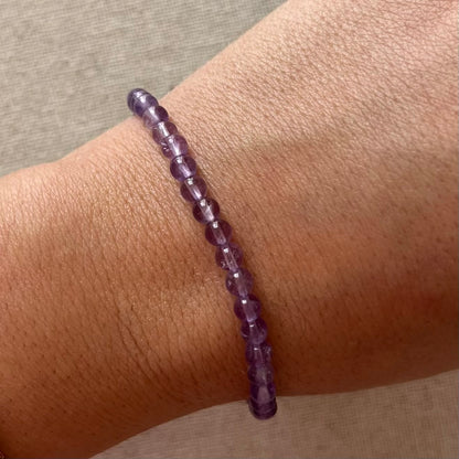 Amethyst 4mm Beaded Bracelet - Spiritual Protection