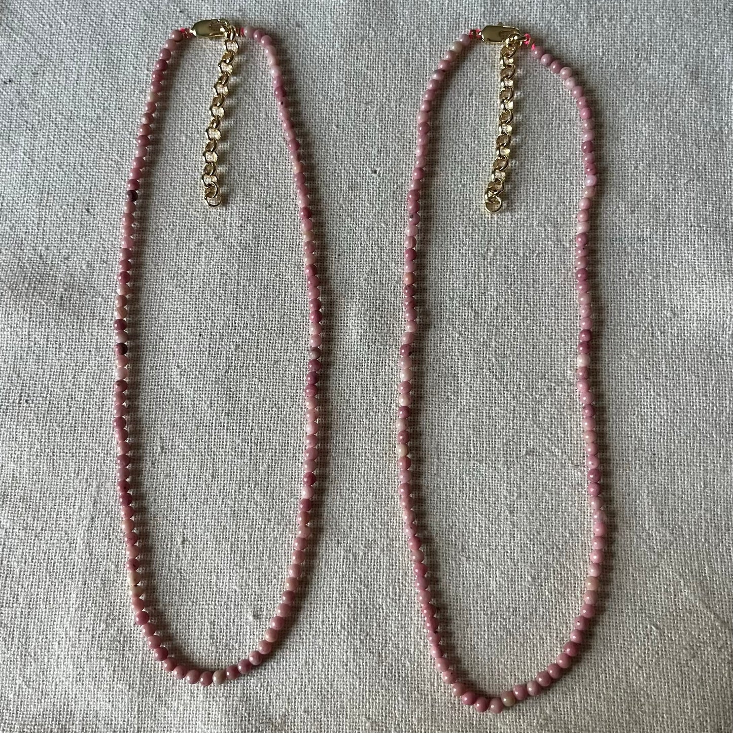 Rhodonite 3mm Beaded Necklace - Compassion