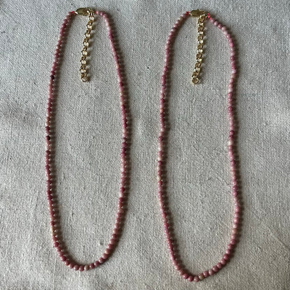 Rhodonite 3mm Beaded Necklace - Compassion