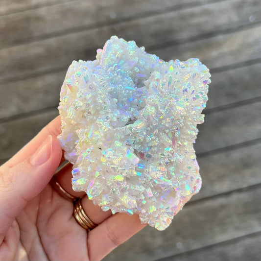 Angel Aura Quartz Medium Cluster Crystal - Joy, High-Vibe