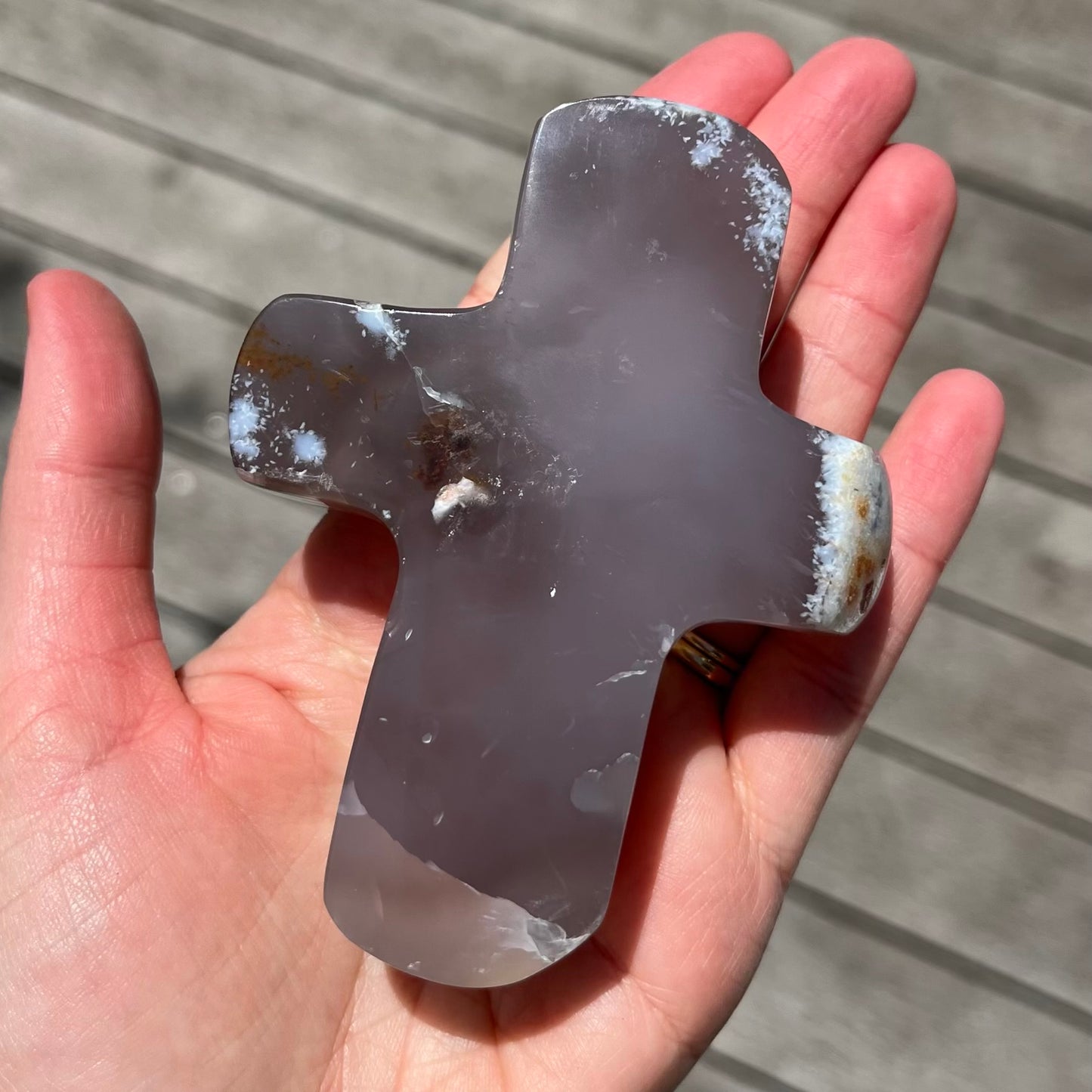 Agate Large Cross Crystal - Grounding, Harmonising, Protective