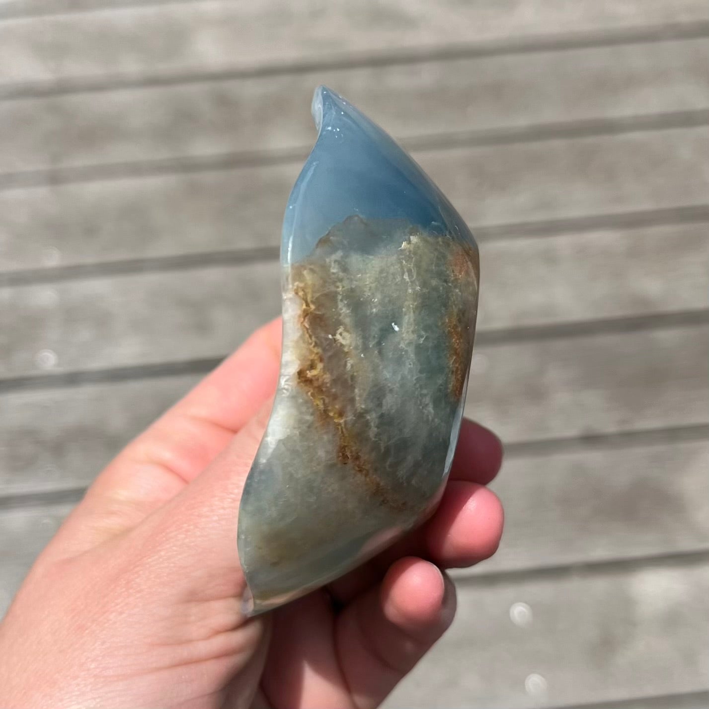 Blue Onyx Medium Crystal Bowl - Calm, Peace, Grounding