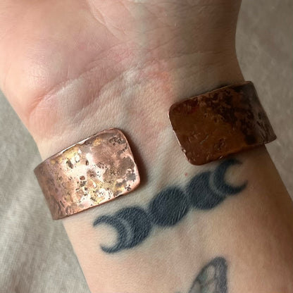 Copper Cuff Wide Bracelet - Energy, Vitality, Balance