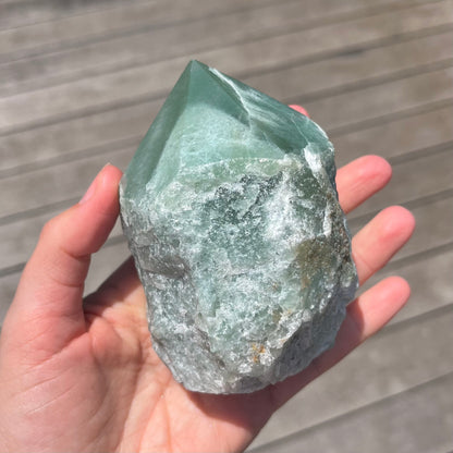 Green Aventurine Raw Point Crystal - Lucky, Positivity, Uplifting