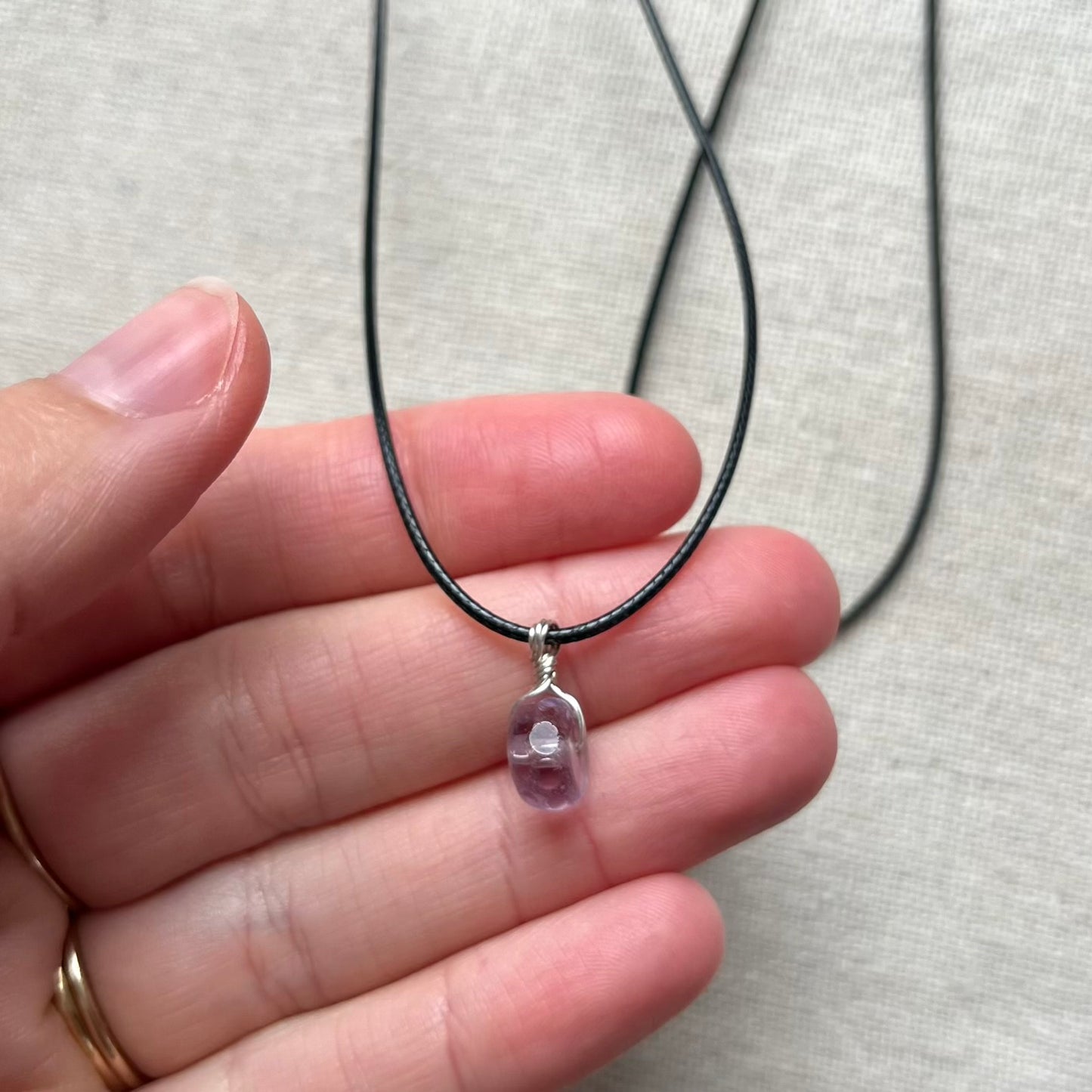 Mini Geo Pendant - Amethyst