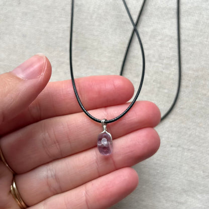 Mini Geo Pendant - Amethyst